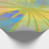 シック金ゴールドバタフライブルーピーチ ラッピングペーパー (角)