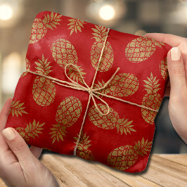 シック金ゴールドパイナップルトロピカルレッド 薄葉紙