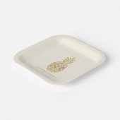 シック金ゴールドパイナップル ペーパープレート (傾斜あり)