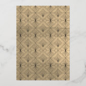 シック金ゴールドパンプキンブラックハローウィンパーティ 箔招待状 (裏面)