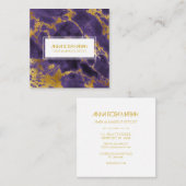 *~*シック金ゴールドパープルヘアガーリー化粧 スクエア名刺 (正面/裏面)