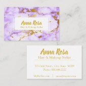 *~*シック金ゴールドパープル大理石化粧 名刺 (正面/裏面)