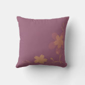 シック金ゴールドパープル抽象芸術フローラ クッション (裏面)