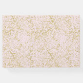 シック金ゴールドピンク赤面紙吹雪スパークル結婚ズ ゲストブック (裏面)