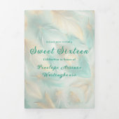 シック金ゴールドフェザーズスウィート16パーティの招待状 三つ折り招待状 (カバー)