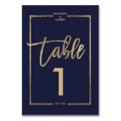 シック金ゴールドフレームスクリプトnavy blue table number テーブルナンバー (裏面)