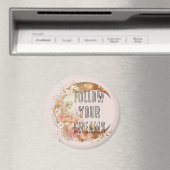 シック金ゴールドフレーム赤面ピンクフローラ マグネット (インサイチュ (食洗機))