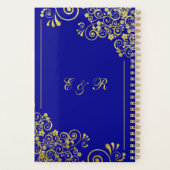 シック金ゴールドフローラスワーズネイビーブルー結婚ズ プランナー手帳 (裏面)