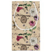 シック金ゴールドフローラビーハイブ スモールペーパーバッグ (裏面)