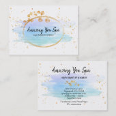 *~*シック金ゴールドフローラフレームレインボーウォーターカラー 名刺 (正面/裏面)