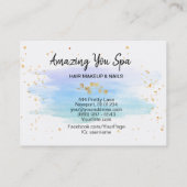 *~*シック金ゴールドフローラフレームレインボーウォーターカラー 名刺 (裏面)