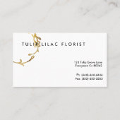 シック金ゴールドフローラフレーム |ビジはっきりしたネス 名刺 (裏面)