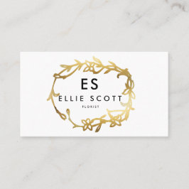 シック金ゴールドフローラフレーム |ビジはっきりしたネス 名刺