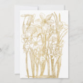 シック金ゴールドフローラブライダルシャワー 招待状 (裏面)