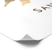 シック金ゴールドフローラリースハートフォトウェルカム ポスター (角)