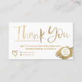 シック金ゴールドブラシフォントホワイトシックな感謝してい順序あなた 名刺 (正面)