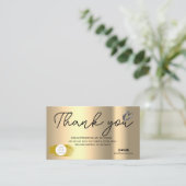 シック金ゴールドブラシフォントボホシック感謝していオーダー 名刺 (スタンド正面)