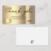 シック金ゴールドブラシフォントボホシック感謝していオーダー 名刺 (正面/裏面)