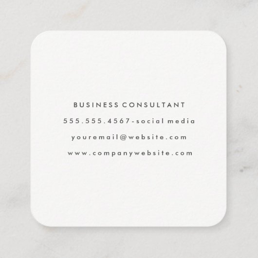 シック金ゴールドブラシモダンカラーブロック2 スクエア名刺 (裏面)