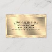 シック金ゴールドブラシ仕上げスパークリーメタルルック – カスタム 名刺 (裏面)