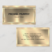 シック金ゴールドブラシ仕上げスパークリーメタルルック – カスタム 名刺 (正面/裏面)
