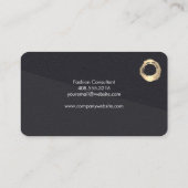 シック金ゴールドブラシ付きレザーカラーブロック 名刺 (裏面)