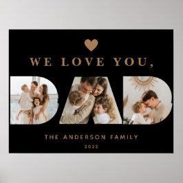 シック金ゴールドブラックカスタムパパ3枚のスクリプト写真 ポスター