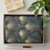 シック金ゴールドブラックフローラアートデコ 薄葉紙 (ギフト)