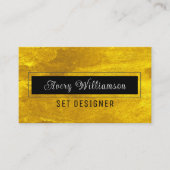 シック金ゴールドブラックモダンミニマル 名刺 (正面)