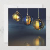 シック金ゴールドブルー芸術的クリスマスパーティの招待状 招待状 (裏面)