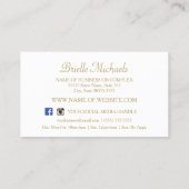 シック金ゴールドプリンセスクラウンピンクローズ美容師 名刺 (裏面)