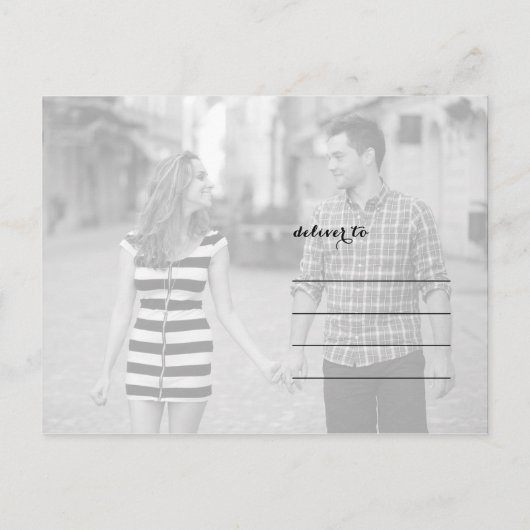 シック金ゴールドプリント |日付はがきを保存 案内ポストカード (裏面)