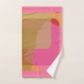 シック金ゴールドベージュピンクオレンジ抽象芸術 バスタオルセット (ハンドタオル)