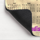 シック金ゴールドホットピンクドリップモノグラム2025カレンダー マウスパッド (コーナー)