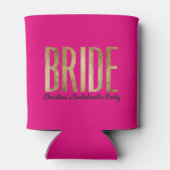 シック金ゴールドホットピンクブライドバチェロレッテ 缶クーラー (裏面)