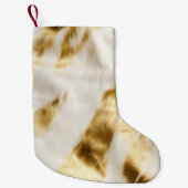 シック金ゴールドホワイトコウィドウェスタン スモールクリスマスストッキング (正面)