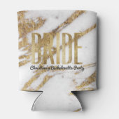 シック金ゴールドホワイトマーブルブライドバチェロレッテ 缶クーラー (裏面)