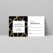 シック金ゴールドボビーピンヘアサロンブラックアポイントメント 予約カード