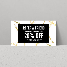 シック金ゴールドボビーピンヘアサロン紹介カード 紹介カード