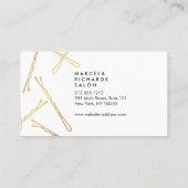 シック金ゴールドボビーピン美容師アポイントメントカード 予約カード (裏面)