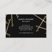 シック金ゴールドボビーピン美容師サロングレー 名刺 (裏面)