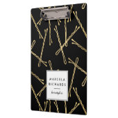 シック金ゴールドボビーピン美容師サロンブラック クリップボード (左)