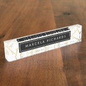 シック金ゴールドボビーピン美容師サロン デスクネームプレート (側面)