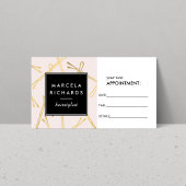 シック金ゴールドボビーピン美容師ピンクアポイントメント 予約カード