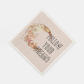 シック金ゴールドボホ赤面ピンクフローラ誕生日 スタンダードランチョンナプキン (角)