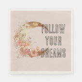 シック金ゴールドボホ赤面ピンクフローラ誕生日 スタンダードランチョンナプキン (正面)