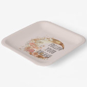 シック金ゴールドボホ赤面ピンクフローラ誕生日 ペーパープレート (傾斜あり)