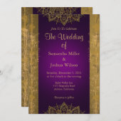 シック金ゴールドマンダラアンドボタニカル 招待状 (正面/裏面)