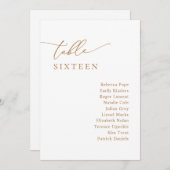 シック金ゴールドミニマ結婚リストのシーティンググラフカード 招待状 (正面/裏面)