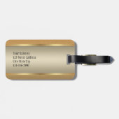 シック金ゴールドメタリックグリッターラゲージタグ ラゲッジタグ (裏面横)